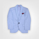 Coat Suit Pant Cloudy Blue With Purply Blue Shirt For 5 Year Boy