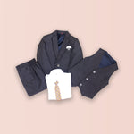 Coat Suit Pant Black & Dijon Gun Club White Shirt For 2 Year Boy