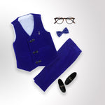 Waist Coat Royal Blue With White Shirt For 1 Year Boy